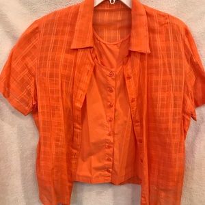***Women's Button Up Orange Blouse.***